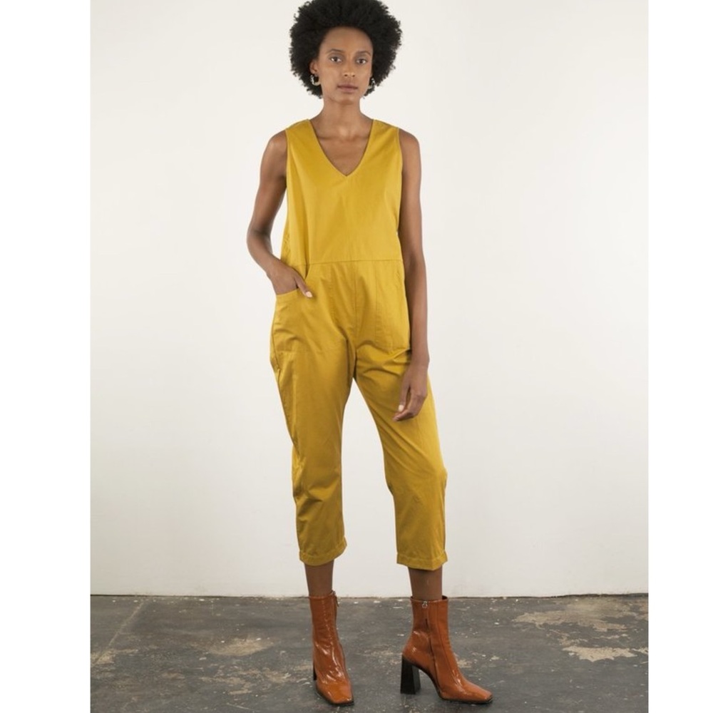 WRAY NYC Midnight Jumpsuit Mustard Cotton